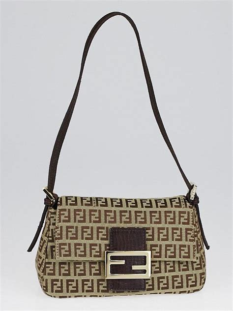 bag fendi 8br180|FENDI Zucchino Mamma Baguette Shoulder Bag Canvas .